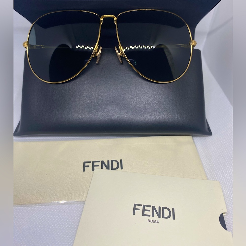 Gorgeous & Bold, Gold Fendi Aviator Sunglasses